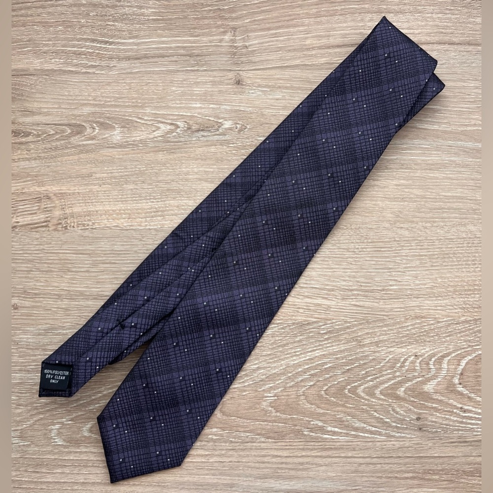 Pierre Cardin Dark Purple Checkered Tie